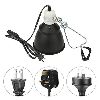 KUIDAMOS 300W Reptile Heating Lamp Socket Ceramica UVA/UVB Bulb Lamp Light Holder with Anti-Hot Cage Light Holder for Reptiles Reptile Heat lamp Dome with Habitat Lighting
