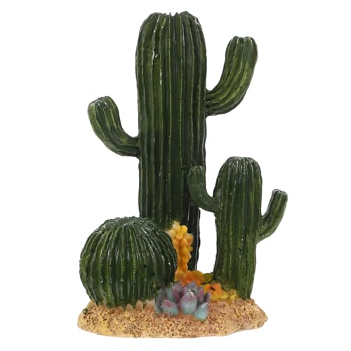 VICASKY Artificial Cactus Terrarium Plants Reptile Decorations Resin Desert Landscape Ornament for Snake Tank and Turtle Habitat Accessories
