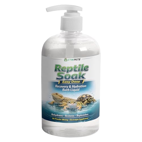 CTWPets Reptile Soak, Electrolyte and Vitamin Bath for Bearded Dragons, Leopard Gecko, Tortoise, Snakes (16oz, Easy Soak) - size: 16 Fl Oz (Pack of 1)