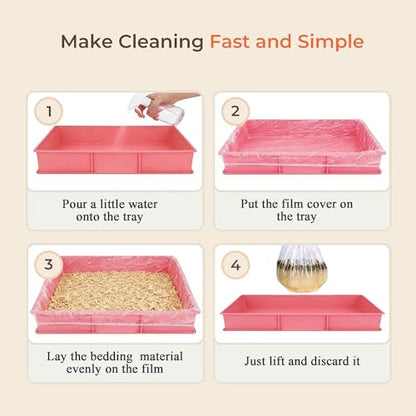 50 Disposable Cage Tray Liners for Pets, 23.6 x 31.5 in | Quick Tray Changes, Keeps Cages Cleaner, Contains Bedding and Waste, Easy Cleanup, for Rabbits, Guinea Pigs and Small Pets - size: S(23.6 x 31.5'')