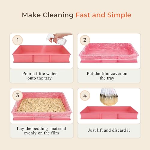 50 Disposable Cage Tray Liners for Pets, 47.2 x 47.2 in | Quick Tray Changes, Keeps Cages Cleaner, Contains Bedding and Waste, Easy Cleanup, for Rabbits, Guinea Pigs and Small Pets - size: L(47.2 x 47.2'')