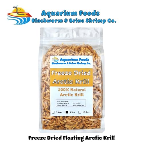 Arctic Krill, Freeze Dried for All Tropical & Pond Fish... 5.3oz Clear Bag - size: 5.3 Ounce (Pack of 1)