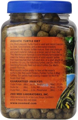 Zoo Med Natural Aquatic Turtle Food - Maintenance Formula (Pellets) 6.5 oz - Pack of 3