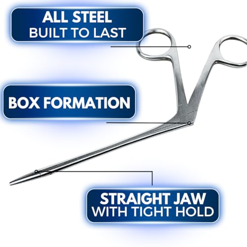ADROIT 3.5" Angled Alligator Hemostat Forceps | 6" Total Length | Stainless Steel | Serrated Grip | Multifunctional Design | Lightweight & Durable - size: 3.5", style: Alligator