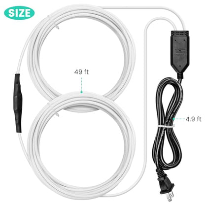 Soil Heating Cable, 49 ft Electric Warming Cable for Garden, Cold Frame, Keep Soil Warm - size: 49 ft