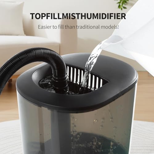 WACOOL Reptile Fogger Mister 4L No-Leak Top-Fill Water Humidifier - Digital Timer Terrarium Fogger with Adjustable Fog Volume and Silent Operation for Snake/Gecko/Gecko Tanks