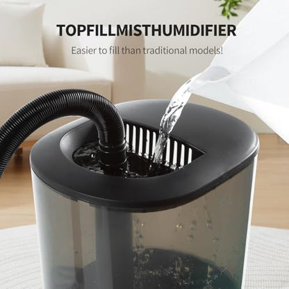 WACOOL Reptile Fogger Mister 4L No-Leak Top-Fill Water Humidifier - Digital Timer Terrarium Fogger with Adjustable Fog Volume and Silent Operation for Snake/Gecko/Gecko Tanks
