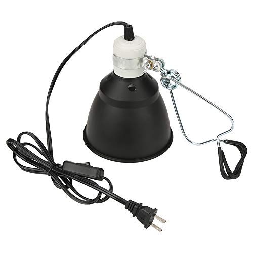 KUIDAMOS 300W Reptile Heating Lamp Socket Ceramica UVA/UVB Bulb Lamp Light Holder with Anti-Hot Cage Light Holder for Reptiles Reptile Heat lamp Dome with Habitat Lighting