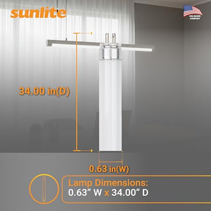 Sunlite 30425 F39T5/841/HO 34-Inch T5 Linear Fluorescent Lamp, 39 Watts, 3100 Lumens, 4100K Cool White, Miniature G5 Bi-Pin Base, ROHS Compliant, High Performance Straight Tube, 40 Pack - color: 4100k, style: 39 watts (34-Inch)
