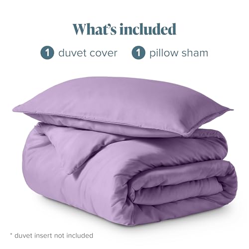 Bare Home Bedding Duvet Cover Extra Long Size - Premium 1800 Super Soft - Lightweight, Cooling Duvet Cover - Soft Breathable Bedding (Twin/Twin XL, Lavender) - color: 25 - Lavender (No Comforter), size: Twin/Twin XL