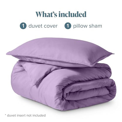 Bare Home Bedding Duvet Cover Extra Long Size - Premium 1800 Super Soft - Lightweight, Cooling Duvet Cover - Soft Breathable Bedding (Twin/Twin XL, Lavender) - color: 25 - Lavender (No Comforter), size: Twin/Twin XL