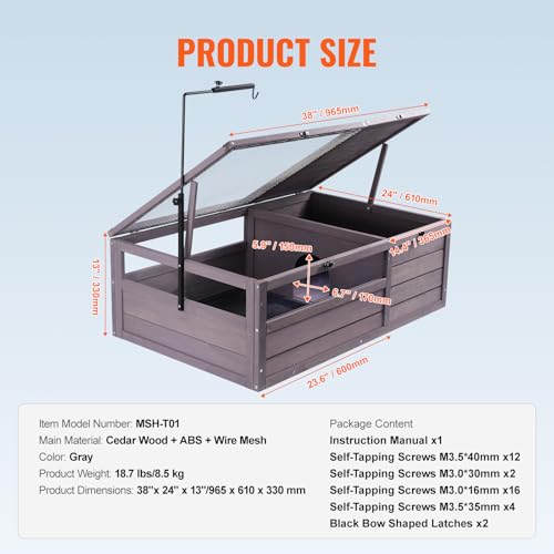 VEVOR Tortoise Habitat, Cedar Wooden Tortoise House Indoor & Outdoor, Tortoise Enclosure with Adjustable Lamp Holder, 2-Room Reptile Enclosure Small Animal Cage for Gecko, Lizard, Snake 38x24x13 inch - style: A Tortoise Habitat