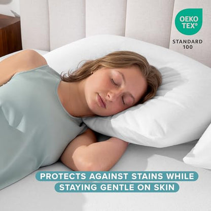 Bare Home Premium Pillow Protectors - Standard Size (2 Pack) - Premium 100% Waterproof & Breathable - Cooling - Vinyl Free Hypoallergenic - 10 Year Warranty (Standard Size, Pack of 2) - color: White, size: Standard