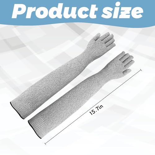 Cat Gloves Bite Proof, Cat Grooming Supplies, 15.74 in Cat Mittens to Prevent Scratching, Extra-Long Durable Bite Resistant Gloves, Bite Proof Gloves for Pet Grooming, Nail Trimming & Arm Protection