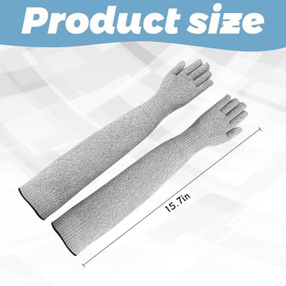 Cat Gloves Bite Proof, Cat Grooming Supplies, 15.74 in Cat Mittens to Prevent Scratching, Extra-Long Durable Bite Resistant Gloves, Bite Proof Gloves for Pet Grooming, Nail Trimming & Arm Protection