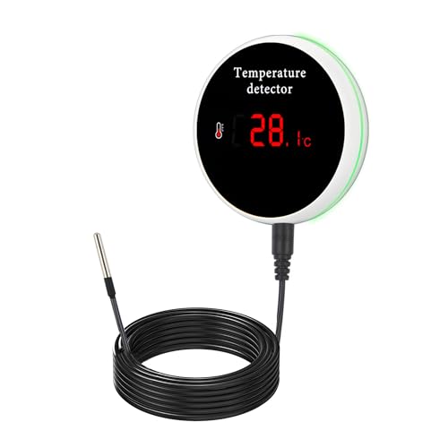 WiFi Refrigerator Thermometer: Digital Fridge Thermometer, LCD Display,App Notification, Remote App Monitor for Pool, Hot Tub, Fish Tank (Temperature) - color: Temperature