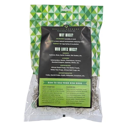 The Habitat Life - Natural Spanish Moss - for Reptiles, Amphibians & Invertebrates Terrariums - Humidity Control - Breathable Bedding - Dye-Free & Safe - Small - 1 Pack - size: Small, style: Spanish Moss