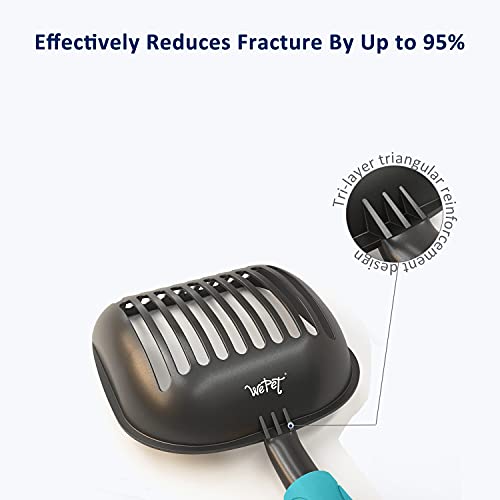 WePet Cat Litter Scoop, Non-Stick Plated Aluminum Alloy Sifter, Kitty Durable Metal Scooper, Deep Shovel, Long Handle, Kitten Pooper Lifter, Size Large, Coated Black Body with Turkish Blue Handle - color: #02 Turkish Blue, size: Large