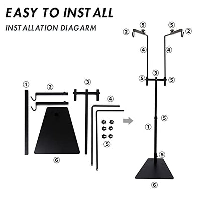 Adjustable Reptile Lamp Stand Floor Light Holder, Hook Hanging Heat Lamp for Reptile Amphibian Terrariums Tortoise and Other Cold Blooded Animal Enclosures Glass Terrarium Heating Light… (Modern 2)