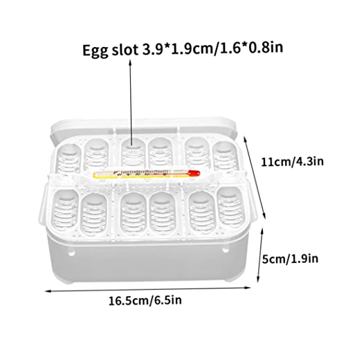 12 Grids Reptile Breeding Box, Incubator Egg Tray Hatching Box with 12 Grids for Turtle, Gecko, Lizards, Mane