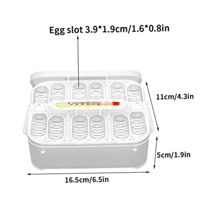 12 Grids Reptile Breeding Box, Incubator Egg Tray Hatching Box with 12 Grids for Turtle, Gecko, Lizards, Mane