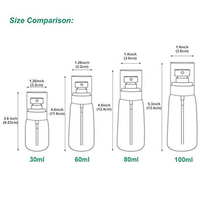 Refillable Cosmetic Spray Bottles for Fine Mist Plastic Empty Clear Refillable Travel Container Essences Rose Water Mister (2 Ounce,60ML) - color: 60ml/2oz