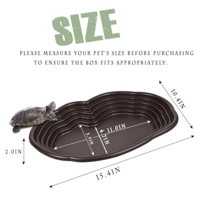 Reptile Bathing Pool with Steps - Ideal for Turtle, Salamander, Bearded Dragon, Lizard, Pixie Frog - Includes 2 Leaf-Shaped Feeding Dishes & Tweezers