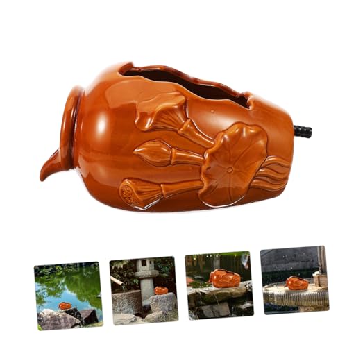 Fish Tank Waterfall Fountain Ceramic Hydroponic Vase Efficient Water Circulation for Garden and Outdoor Decor Tranquil Water Feature for Aquariums and Fish Tanks