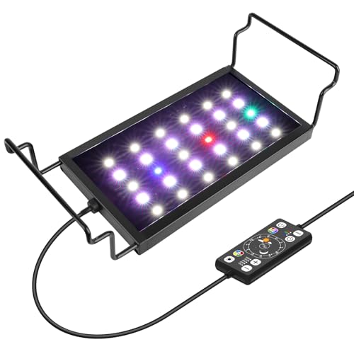 hygger 0.5-3 Gallon Small Aquarium LED Light for Fish Tank Full Spectrum Lighting with 24/7 Day-Night Cycle & Auto On/Off Timer, Adjustable Brightness, 7 Colors Options, Extendable Bracket Plant Light - size: 12W For 7-11 inch Long Tank