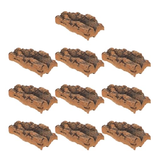 Natural Cork Bark Flats Bark Sheets 10pcs Easy Installation, Natural Habitat Simulation Accessory for Reptile Terrarium Background for Snake Tank and Lizard Habitat