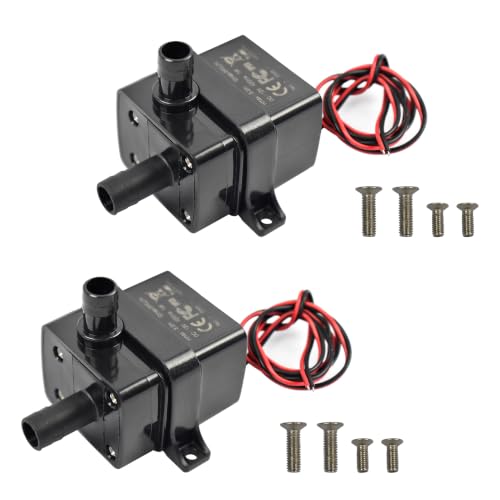 CONQUERALL 2PCS Solar Fountain Pump DC 12V 63GPH 9.8ft 5W Submersible for for Air Conditioner Condensate Drainage - color: 12v 5w 240l/H 3m Head Dual Wire, size: 2PCS