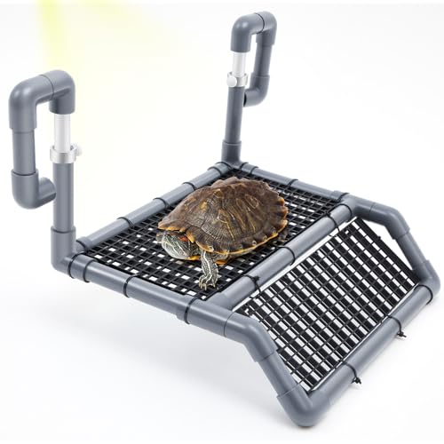 Chunful Adjustable Extra Large Turtle Basking Platform, 18-19" Wider Hanging Dock, Basking Area for Aquarium Tank 40/50/65/75/90 Gallon, DIY Assembly Tortoise Tank Accessories - style: Stylish