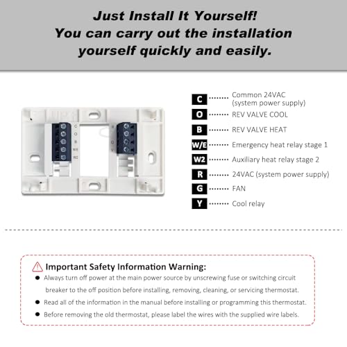 Super Programmable Thermostat for Home，2 Heat/1 Cool Heat Pump Or 1 Heat/1 Cool Conventional Systems, Blue Backlight - color: Blue