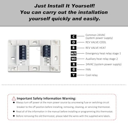 Super Programmable Thermostat for Home，2 Heat/1 Cool Heat Pump Or 1 Heat/1 Cool Conventional Systems, Blue Backlight - color: Blue