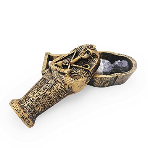 Aquarium Mummy Gold Coffin Decorations Egypt Fish Reptile Turtle Tank Décor Ornament Pet Bronze - color: Mummy Coffin Brown