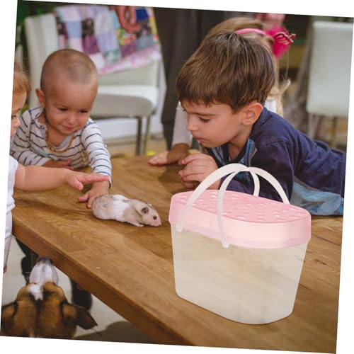 UPKOCH 2pcs Plastic Hamster Boxes and Turtle Containers Medium Size Portable Reptile Cages Handheld Small Animal Carriers for Outdoor Travel