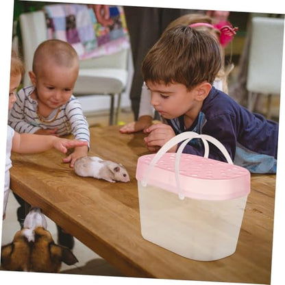 UPKOCH 2pcs Plastic Hamster Boxes and Turtle Containers Medium Size Portable Reptile Cages Handheld Small Animal Carriers for Outdoor Travel