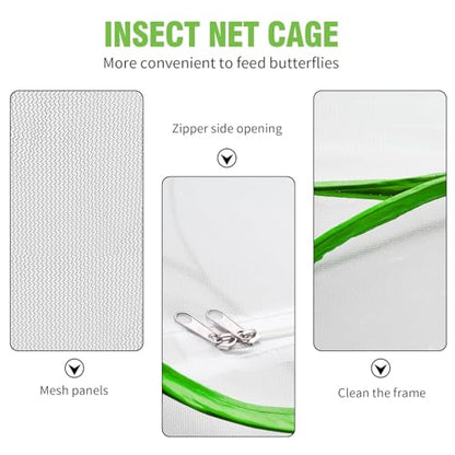 EATAKWARD Mesh Plant Enclosure, 15.7'' X 15.7'' X 2'' Pop-Up Foldable Mesh Cage for Breeding, Grow Tent Plant Cover for Fruit, Vegetables, Pests, Bird and Pest Protection Guard for Flowers and Herbs - size: 15.7'' X 15.7'' X 2''