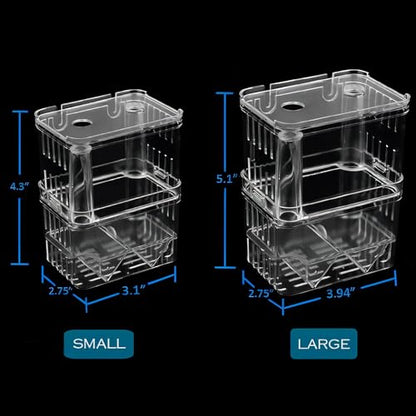 Petzilla in-Tank Aquarium Breeder Box for Fish Tank, Breeding Incubator for Small Fish Hatchery, Acrylic Divider for Shrimp Clownfish Aggressive Injured Fish (Small) - size: Small