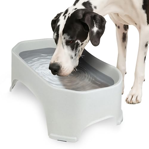 Neater Pet Brands Extra Large Water Bowl for Dogs, Outdoor Dog Water Bowl (2.25 Gallon XL Capacity), Big Trough Style Food Dish for Indoors or Outside, No Spill Large Dog Bowls, Vanilla Bean - color: Vanilla Bean, size: 2.25 Gallons
