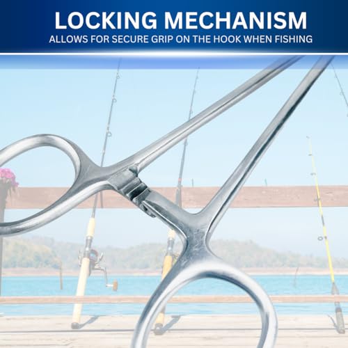 ADROIT 12" Curved Extra Long Hemostat Forceps | Stainless Steel Design | Extra Long with Small Teeth On Jaws | Locking Mechanism Built in | Great for Sewing, Fishing, Jewelry Making, Multi-Use - size: 12", style: Curved