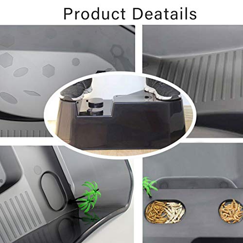 PINVNBY Plastic Turtle Tank Reptile Habitat Pet Terrariums Turtles Tank Aquarium Terrapin Topper Basking with Platform Plants,Durable,Safe, Non-Toxic(Black) - color: Black