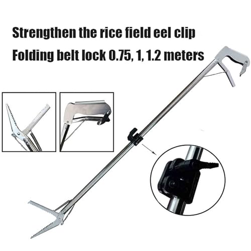 0.75M/1M/1.2M Snake Tongs, Professional Collapsible Stainless Steel Reptile Grabber Rattle Snake Catcher With Self Lockable Handle, Snake Grabber Wide Jaw Handling Tool For Snake Farmers ( Size : 0.75 - size: 0.75M