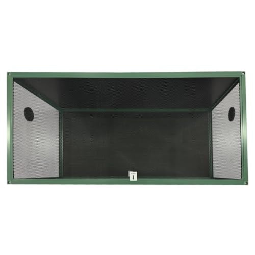 120 Gallon Reptile Enclosure Terrarium, 4x2x2 ft Front Opening Bearded Dragon Tank with Sliding Glass Doors & Screen Top, Stackable Terrarium for Snakes, Lizards Green