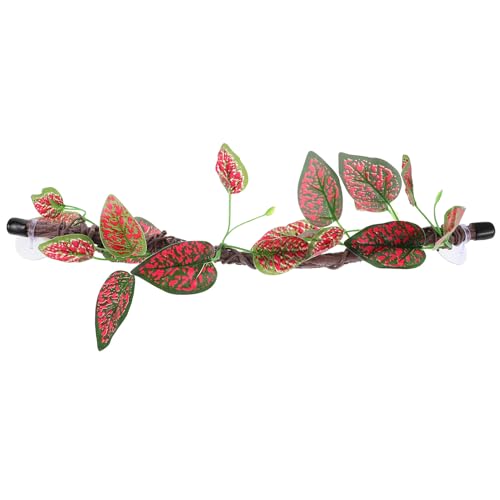 Cabilock Artificial Jungle Vines for Reptile Habitat Decor, Bendable Faux Greenery Climbing Branch with Leaves for Bearded Dragon Gecko Chameleon and Amphibian Terrarium