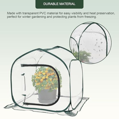 Mini Transparent Pop Up Greenhouse for Indoor and Outdoor Backyard Gardens - Portable Large Space and Durable