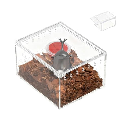 Spider Terrarium, Easy Observation, 10.5x8.5x6cm, Transparent Breeding Box, Frog Breeding Box, Portable and Convenient Enclosure, for Spiders, Snakes, Lizards, Frogs, Geckos