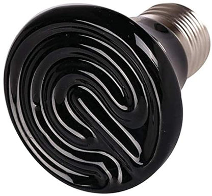 Lxcom Lighting 25 Watt Mini Reptile Heat Lamp Bulb 25W 60MM Pet Infrared Ceramic Heat Emitter for Brooder Coop, Lizard, Lambs, Snake, No Light, Black, 110V(4 Pack)