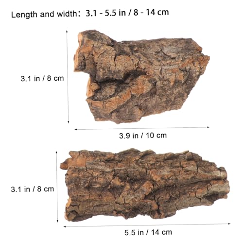 Yardwe 14Pcs Natural Cork Bark Reptile Hideout and Climbing Platform Multi-Functional Habitat Decor for Bearded Dragon Gecko Snake Terrarium Accessories