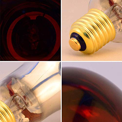 Heat Lamp Bulb R115 250 Watt 2 Pack Infrared Glass Lamp Bulb for Food Service, Brooder Bulb, Chicks, Pet, Bathroom, Light Therapy, Reptiles and Amphibian Use E26 Base - style: R115/250W